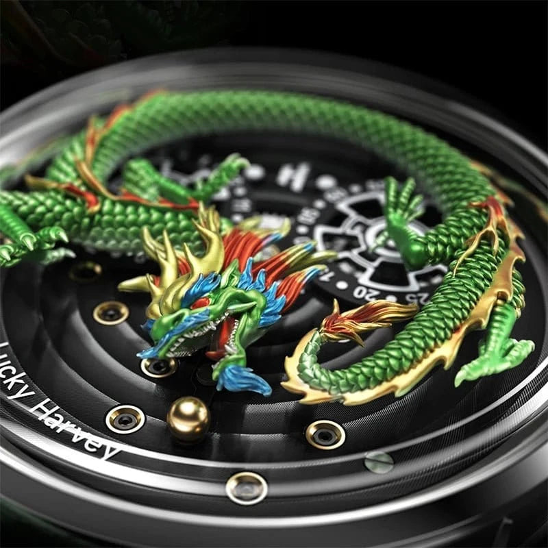 Lucky Harvey Automatic Mechanical Watch – Dragon Dial Edition - FastZen