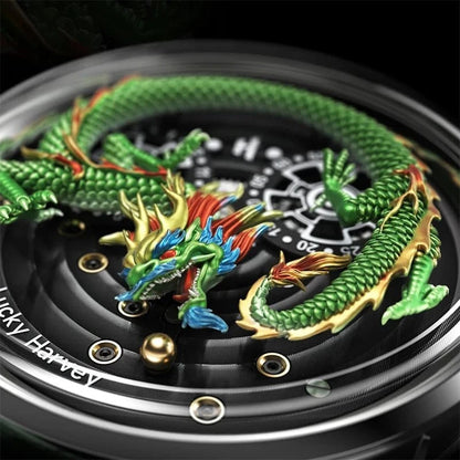 Lucky Harvey Automatic Mechanical Watch – Dragon Dial Edition - FastZen