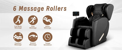 Luxury 4D Massage Chair Recliner with Zero Gravity, Heating Therapy, Full Body Airbag Massage, Foot Roller &amp; Bluetooth Speaker – 3 Year Warranty - FastZen