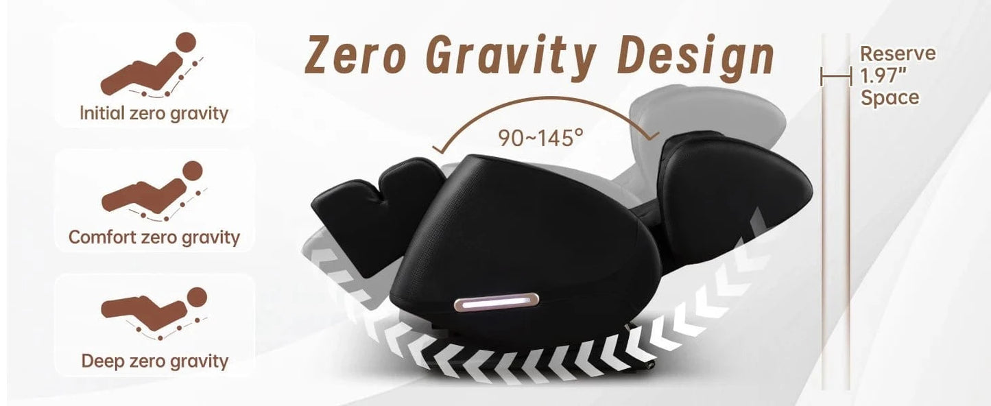 Luxury 4D Massage Chair Recliner with Zero Gravity, Heating Therapy, Full Body Airbag Massage, Foot Roller &amp; Bluetooth Speaker – 3 Year Warranty - FastZen