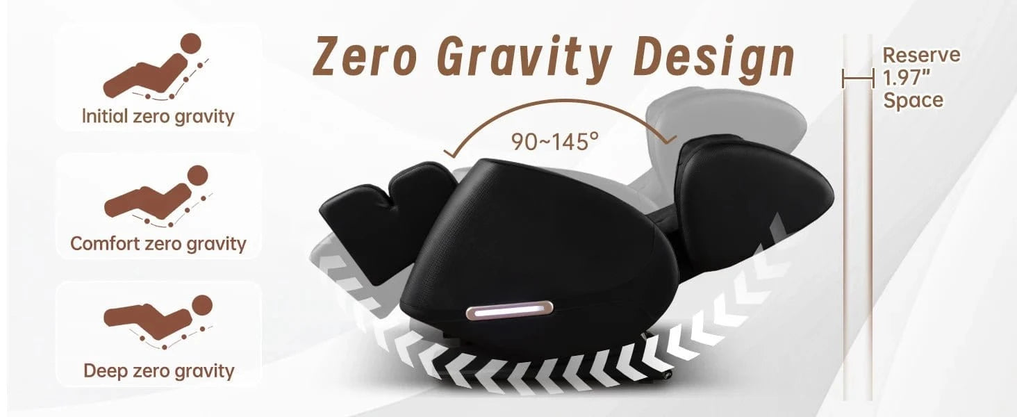 Luxury 4D Massage Chair Recliner with Zero Gravity, Heating Therapy, Full Body Airbag Massage, Foot Roller &amp; Bluetooth Speaker – 3 Year Warranty - FastZen