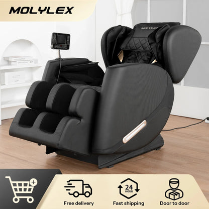 Luxury 4D Massage Chair Recliner with Zero Gravity, Heating Therapy, Full Body Airbag Massage, Foot Roller &amp; Bluetooth Speaker – 3 Year Warranty - FastZen