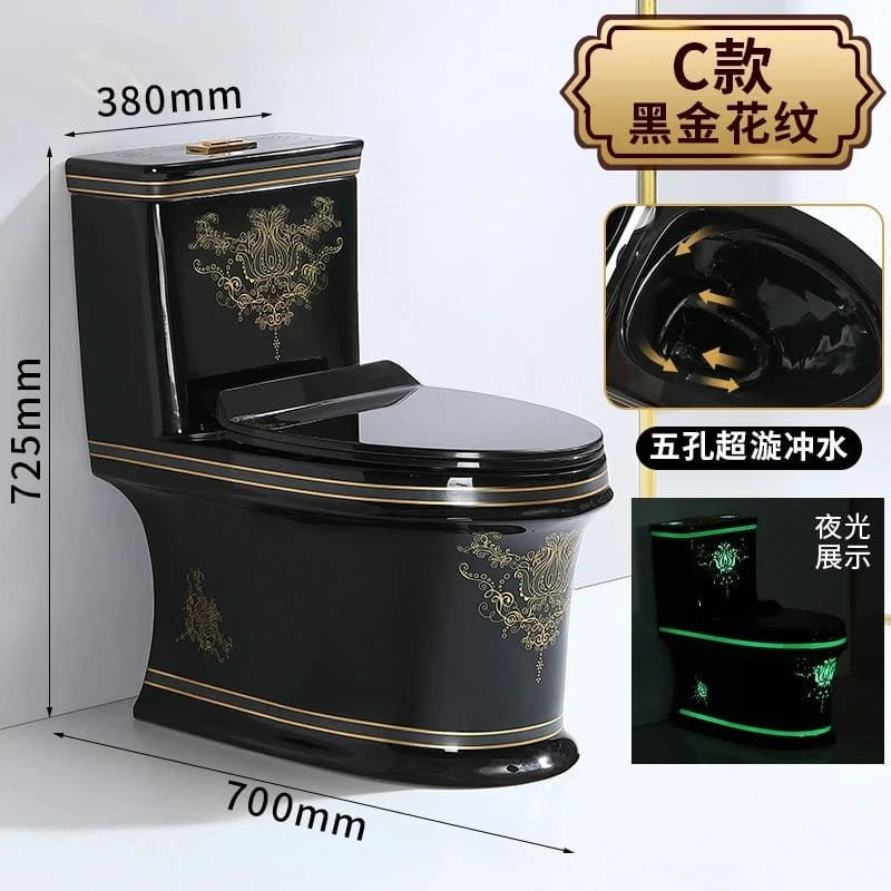 Luxury Black Ceramic Whirlpool Toilet – Silent & Deodorizing - FastZen
