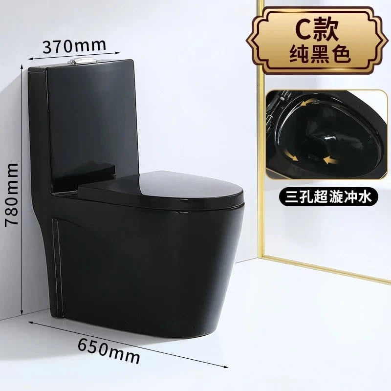Luxury Black Ceramic Whirlpool Toilet – Silent & Deodorizing - FastZen