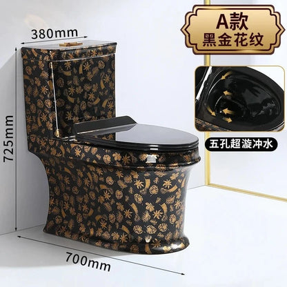 Luxury Black Ceramic Whirlpool Toilet – Silent & Deodorizing - FastZen