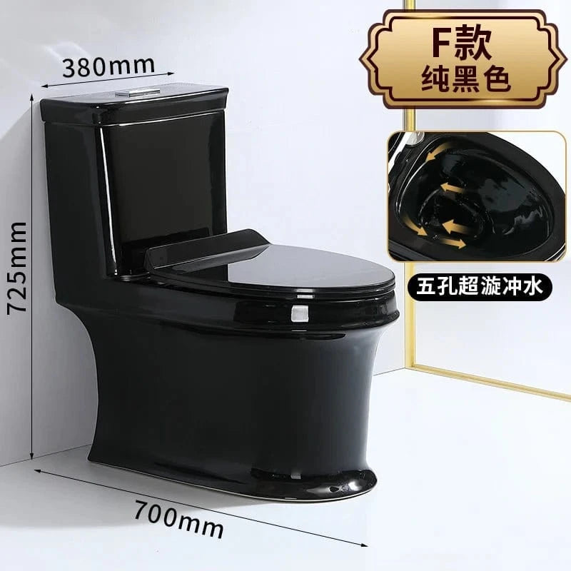 Luxury Black Ceramic Whirlpool Toilet – Silent & Deodorizing - FastZen
