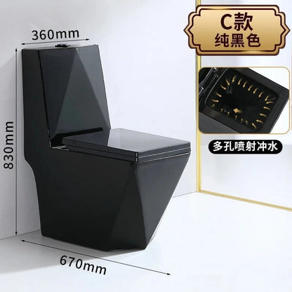 Luxury Black Ceramic Whirlpool Toilet – Silent & Deodorizing - FastZen