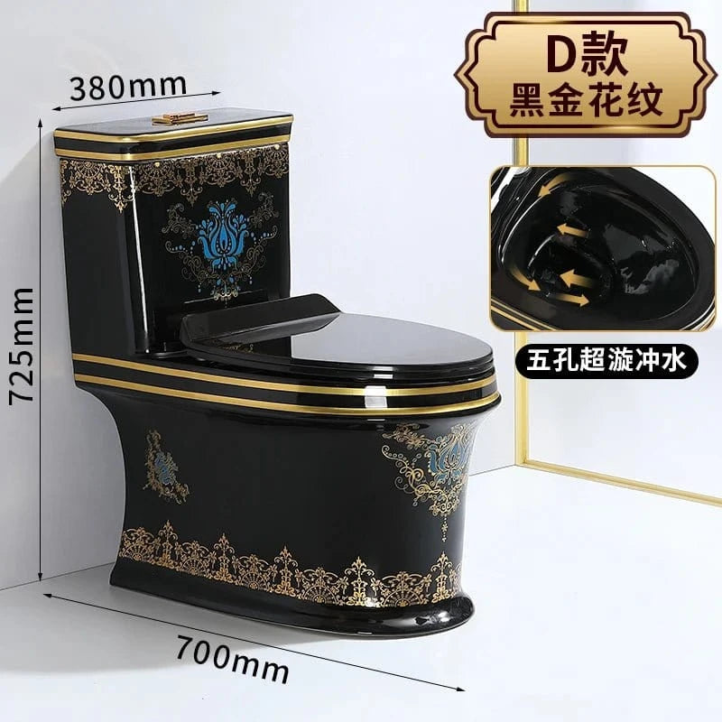 Luxury Black Ceramic Whirlpool Toilet – Silent & Deodorizing - FastZen