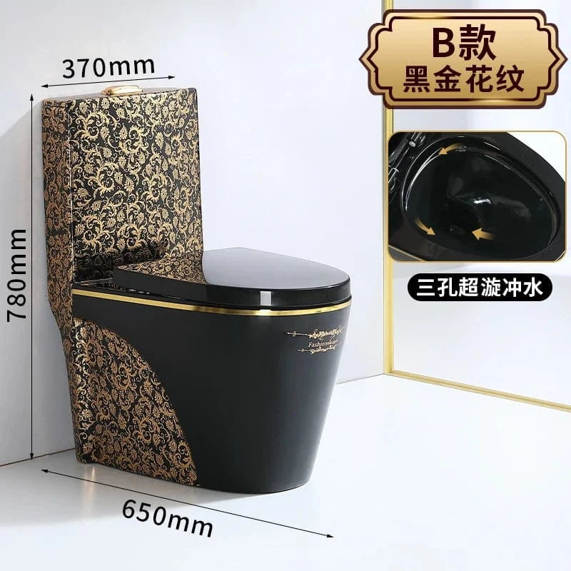 Luxury Black Ceramic Whirlpool Toilet – Silent & Deodorizing - FastZen