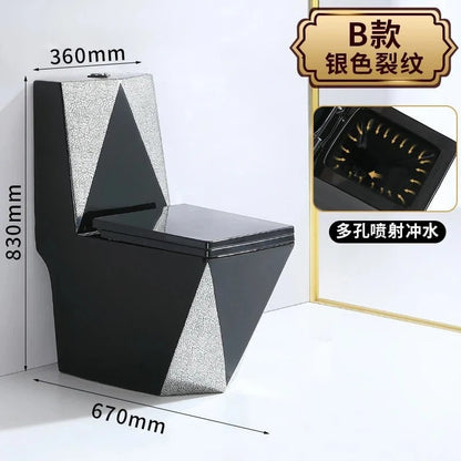 Luxury Black Ceramic Whirlpool Toilet – Silent & Deodorizing - FastZen