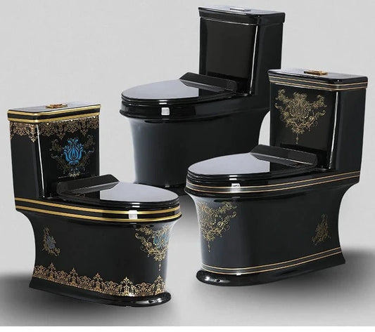 Luxury Black Ceramic Whirlpool Toilet – Silent & Deodorizing - FastZen