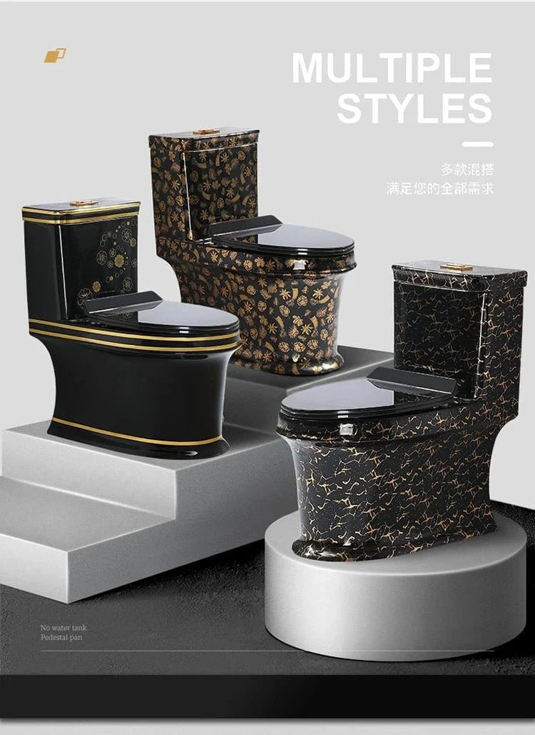 Luxury Black Ceramic Whirlpool Toilet – Silent & Deodorizing - FastZen
