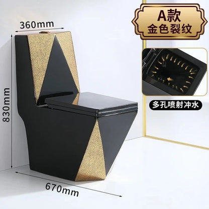 Luxury Black Ceramic Whirlpool Toilet – Silent & Deodorizing - FastZen