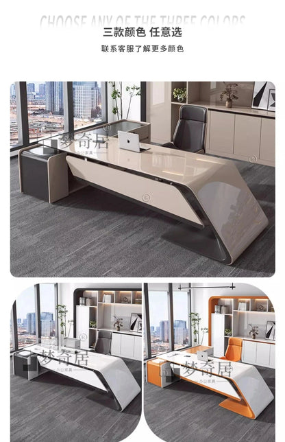 Luxury L - Shaped Executive Desk – Modern Aesthetic Office Furniture for Managers, Designer Computer Table & Organizer Workstation - FastZen