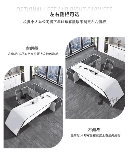 Luxury L - Shaped Executive Desk – Modern Aesthetic Office Furniture for Managers, Designer Computer Table & Organizer Workstation - FastZen