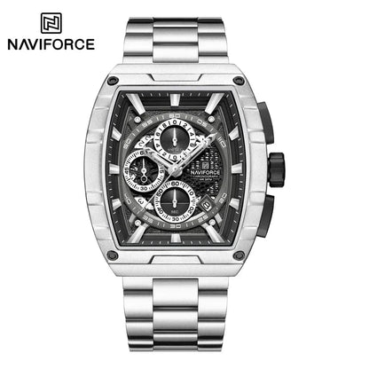 Luxury Men’s Tonneau Quartz Wristwatch – Waterproof Chronograph with Auto Date - FastZen