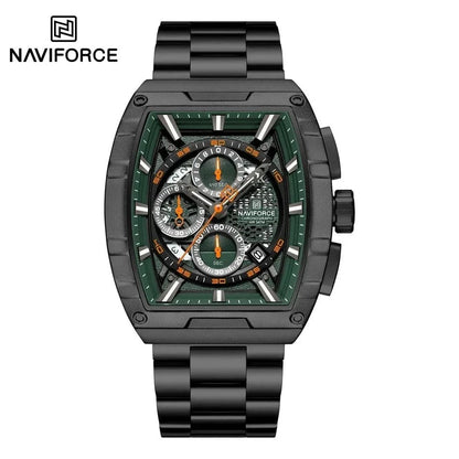 Luxury Men’s Tonneau Quartz Wristwatch – Waterproof Chronograph with Auto Date - FastZen