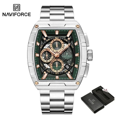 Luxury Men’s Tonneau Quartz Wristwatch – Waterproof Chronograph with Auto Date - FastZen