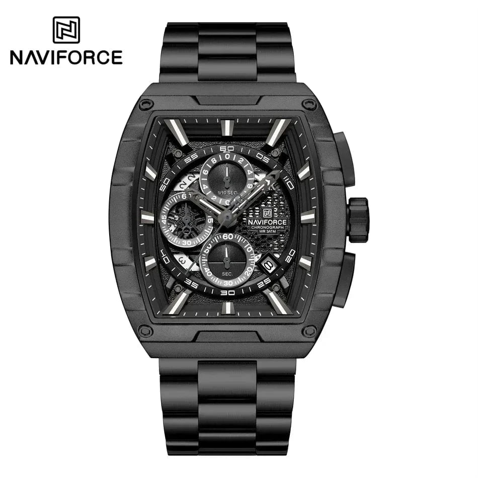 Luxury Men’s Tonneau Quartz Wristwatch – Waterproof Chronograph with Auto Date - FastZen