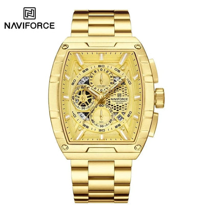 Luxury Men’s Tonneau Quartz Wristwatch – Waterproof Chronograph with Auto Date - FastZen