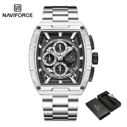 Luxury Men’s Tonneau Quartz Wristwatch – Waterproof Chronograph with Auto Date - FastZen