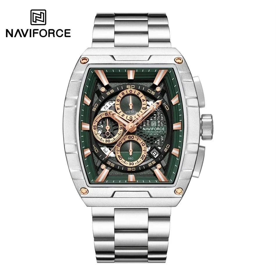 Luxury Men’s Tonneau Quartz Wristwatch – Waterproof Chronograph with Auto Date - FastZen