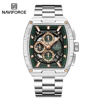 Luxury Men’s Tonneau Quartz Wristwatch – Waterproof Chronograph with Auto Date - FastZen