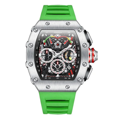 Luxury Tonneau Chronograph Watch for Men – Stainless Steel Quartz - FastZen
