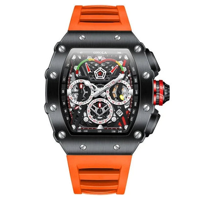 Luxury Tonneau Chronograph Watch for Men – Stainless Steel Quartz - FastZen