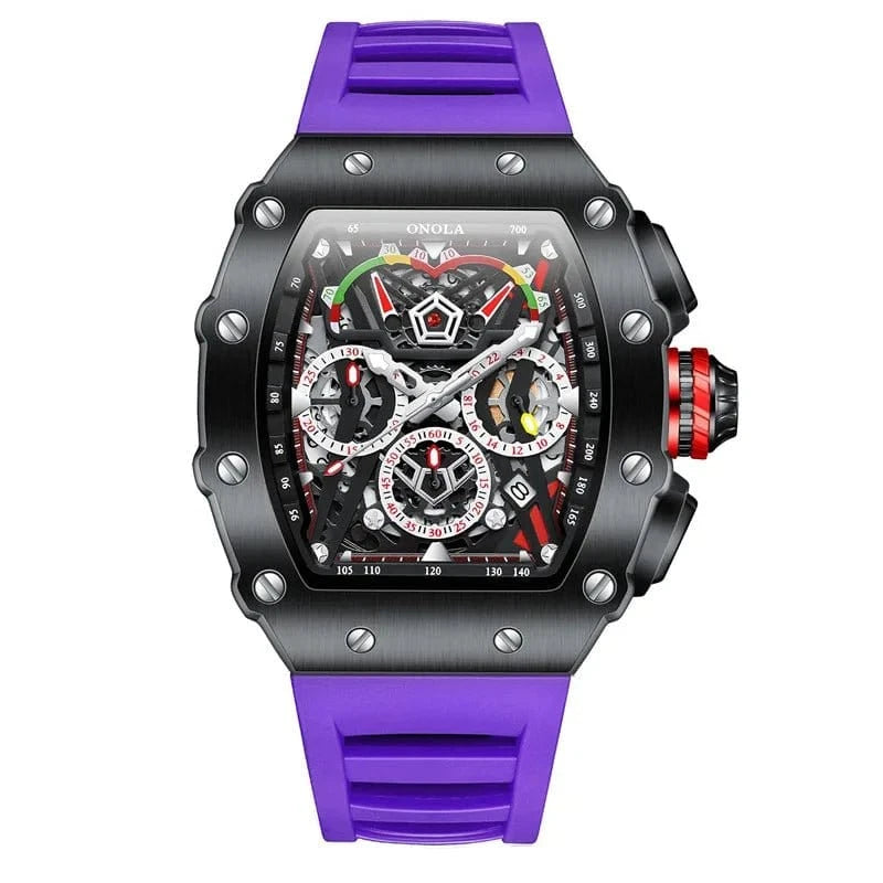 Luxury Tonneau Chronograph Watch for Men – Stainless Steel Quartz - FastZen