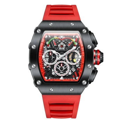 Luxury Tonneau Chronograph Watch for Men – Stainless Steel Quartz - FastZen