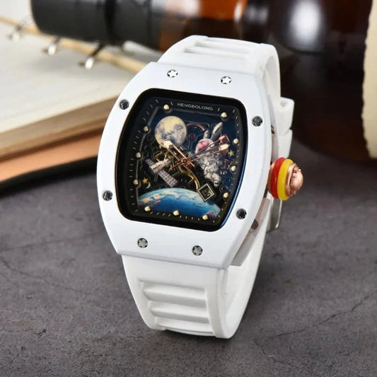 Luxury Tonneau Men’s Watch – Luminous Waterproof Quartz Wristwatch - FastZen