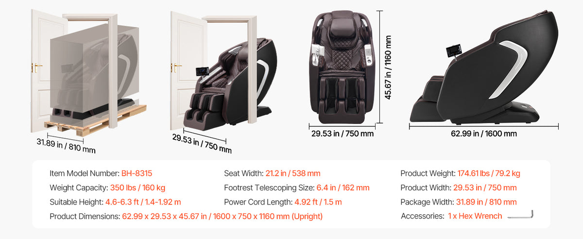 SucceBuy Massagesessel 4D Ganzkörper-Schwerelosigkeitssessel mit SL-Schiene, Dehnungsfunktion, KI-Sprachsteuerung, Heizung, Fußrollen und einziehbarer Fußstütze