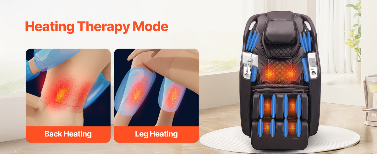 SucceBuy Massagesessel 4D Ganzkörper-Schwerelosigkeitssessel mit SL-Schiene, Dehnungsfunktion, KI-Sprachsteuerung, Heizung, Fußrollen und einziehbarer Fußstütze