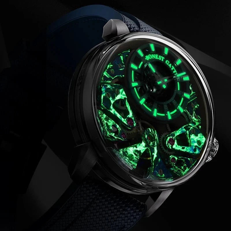 Men’s Automatic Mechanical Watch – Stainless Steel Case, Sapphire Glass, Rubber Strap - FastZen