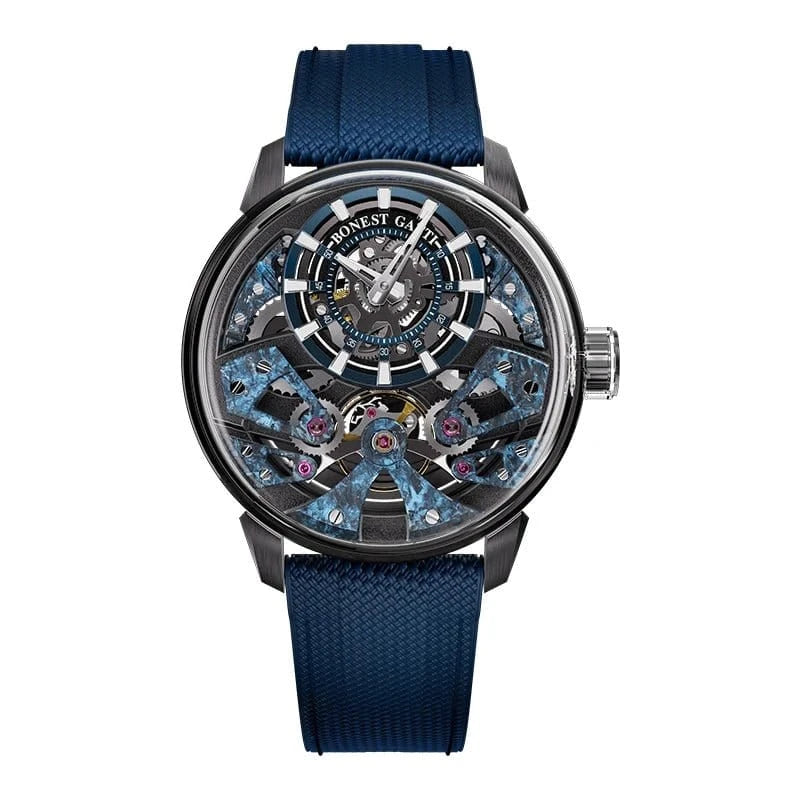 Men’s Automatic Mechanical Watch – Stainless Steel Case, Sapphire Glass, Rubber Strap - FastZen