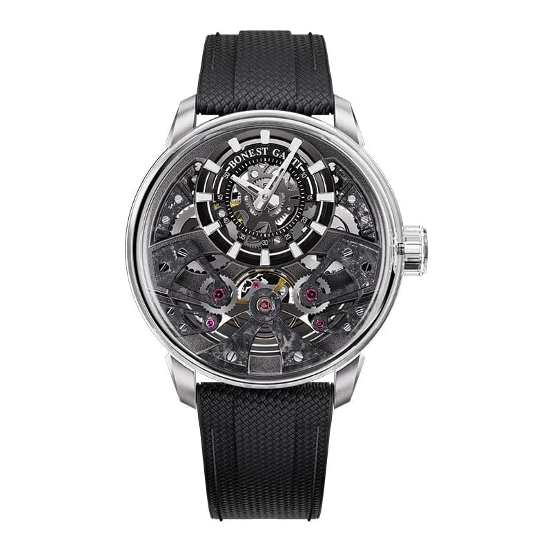 Men’s Automatic Mechanical Watch – Stainless Steel Case, Sapphire Glass, Rubber Strap - FastZen