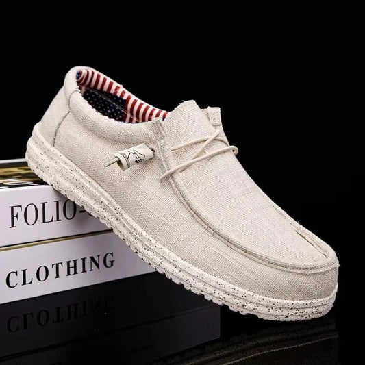 Men’s Fashion Canvas Loafers – 2025 Casual Lightweight Slip - On Shoes - FastZen