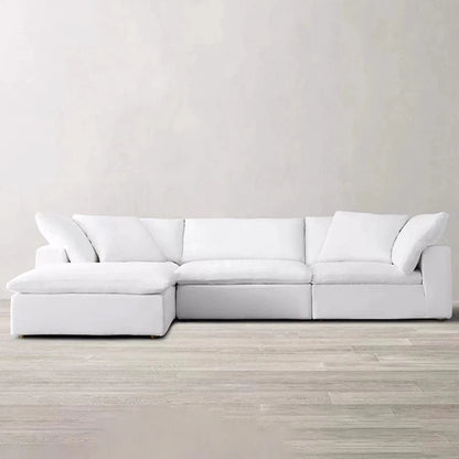 Modern L - Shape Sectional Sofa – White Living Room Couch Set - FastZen
