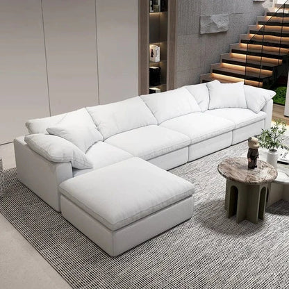 Modern L - Shape Sectional Sofa – White Living Room Couch Set - FastZen