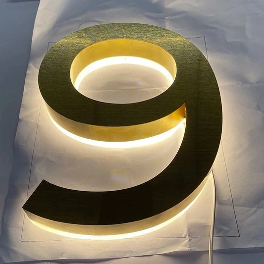 Modern Residential LED House Number Light – Waterproof Outdoor Illuminated Address Plaque for Home & Hotel - FastZen