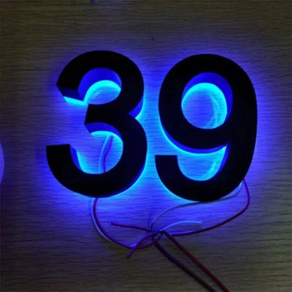 Modern Residential LED House Number Light – Waterproof Outdoor Illuminated Address Plaque for Home & Hotel - FastZen