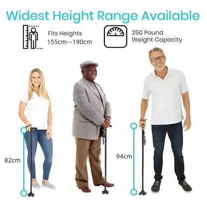 Multifunctional Folding Cane with LED Light - Adjustable, Light weight Anti - Slip Walking Stick for Elderly Support - FastZen