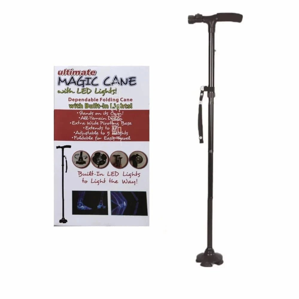 Multifunctional Folding Cane with LED Light - Adjustable, Light weight Anti - Slip Walking Stick for Elderly Support - FastZen