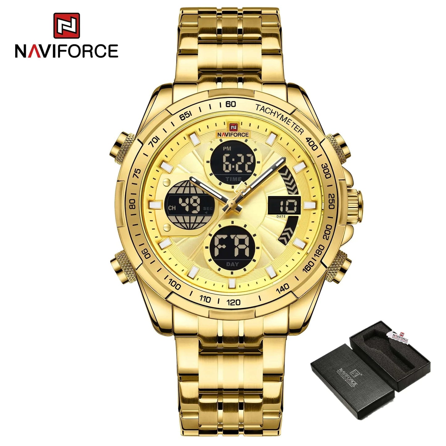 NAVIFORCE Fashion Military Watches for Men Luxury Original Sports Chronograph Watch Waterproof Quartz Clock Digital WristWatch - FastZen