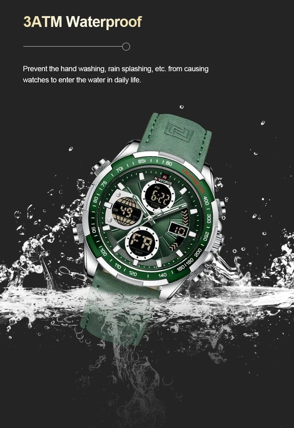 NAVIFORCE Fashion Military Watches for Men Luxury Original Sports Chronograph Watch Waterproof Quartz Clock Digital WristWatch - FastZen