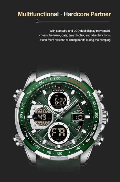 NAVIFORCE Fashion Military Watches for Men Luxury Original Sports Chronograph Watch Waterproof Quartz Clock Digital WristWatch - FastZen