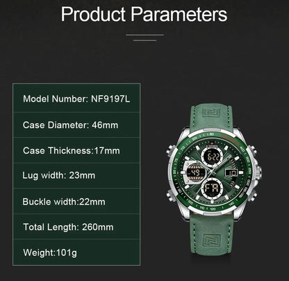 NAVIFORCE Fashion Military Watches for Men Luxury Original Sports Chronograph Watch Waterproof Quartz Clock Digital WristWatch - FastZen