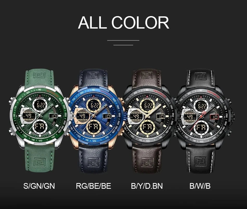 NAVIFORCE Fashion Military Watches for Men Luxury Original Sports Chronograph Watch Waterproof Quartz Clock Digital WristWatch - FastZen