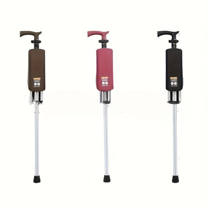 New High Quality Aluminum Alloy Foldable Cane Stick with Seat Adjustable Elderly Crutch Chair with Stool - FastZen